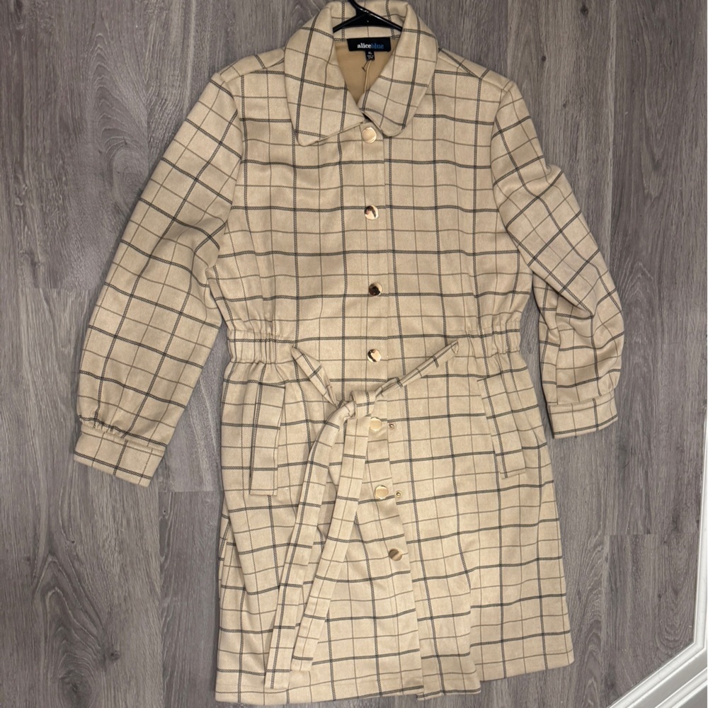 Alice Blue Checkered Beige Jacket